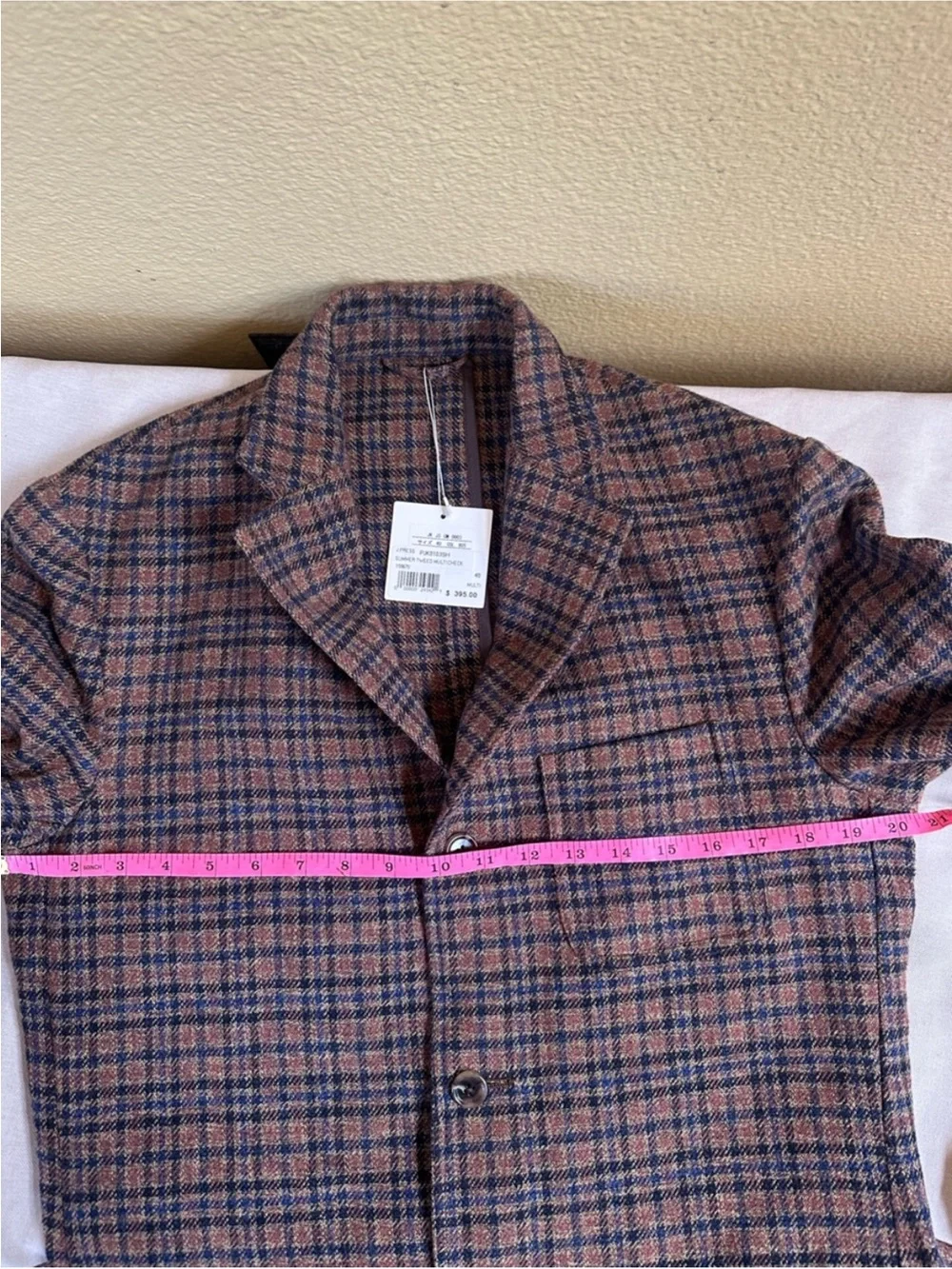 J.Press Brown Check Cotton Tweed 3 Button Sport Coat Blazer Size 40 NWT